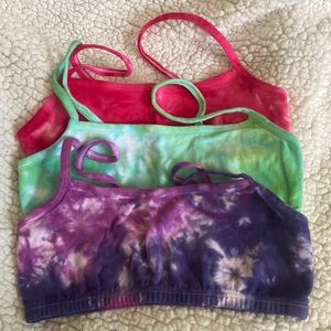 Set of 3 Tie Dye Sports Bras, Junior’s Size 36
